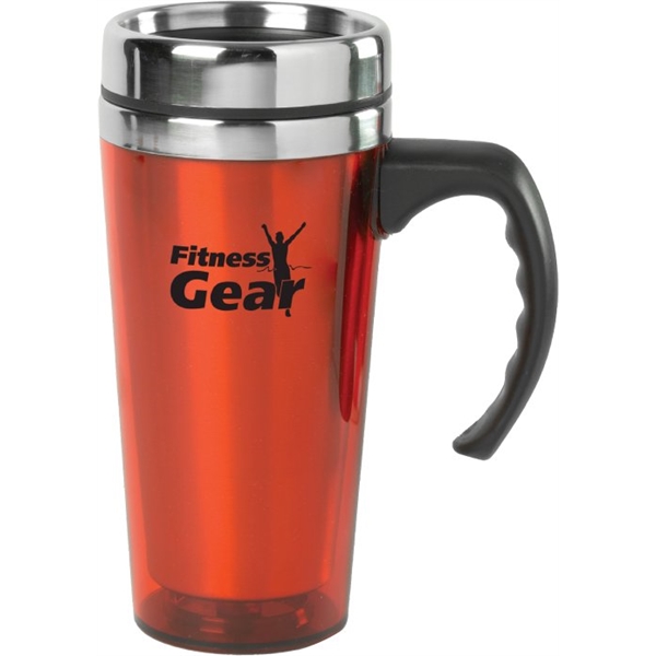 Custom Printed Canadian Manufactured 16oz. Transparent And Stainless Steel Travel Mugs