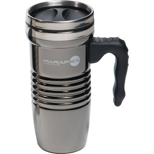 16oz. Black and Chrome Travel Mugs, Custom Printed With Your Logo!