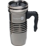 Custom Printed Black Chrome Travel Mugs