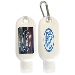 Custom Printed 3 Day Service 2oz. Sunblock Bottles with Hooks and Clips