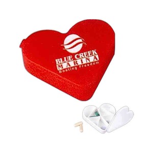 3 Day Service Heart Shaped Pill Organizers, Custom Designed With Your Logo!