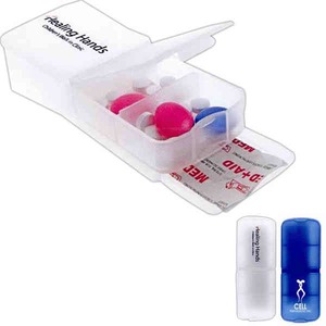 3 Day Service Pill Holders and Bandage Dispensers, Custom Designed With Your Logo!