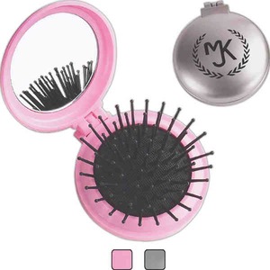 Pink Travel Brushes and Mirrors, Custom Printed With Your Logo!