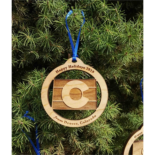 Colorado State Shaped Ornaments, Custom Imprinted With Your Logo!