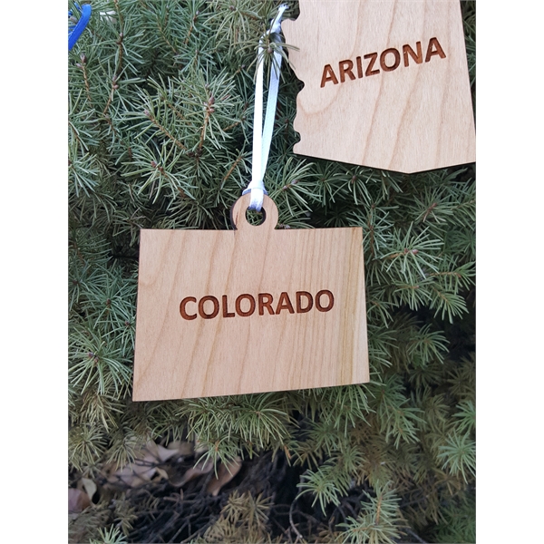 Colorado State Shaped Ornaments, Custom Imprinted With Your Logo!