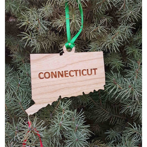 Connecticut State Shaped Ornaments, Custom Imprinted With Your Logo!