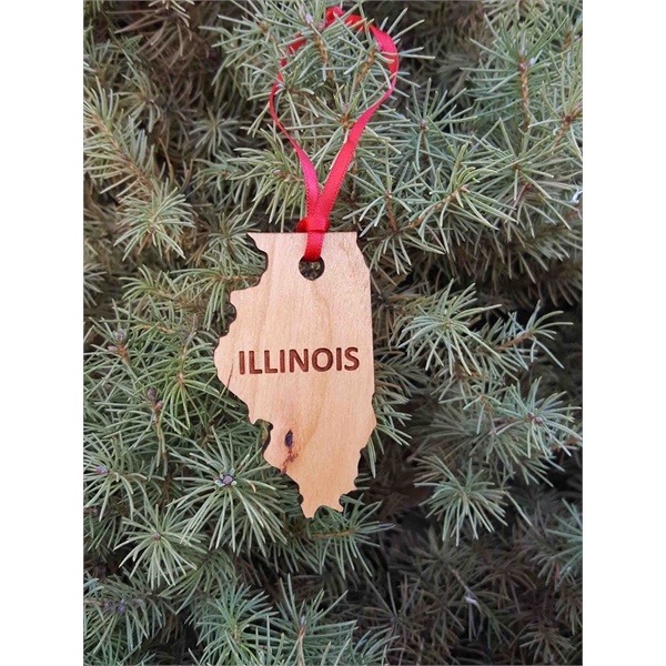 Illinois State Shaped Ornaments, Custom Imprinted With Your Logo!