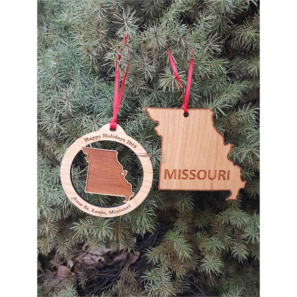 Missouri State Shaped Ornaments, Custom Imprinted With Your Logo!
