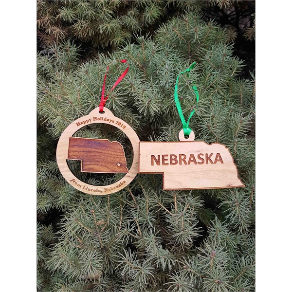 Nebraska State Shaped Ornaments, Custom Imprinted With Your Logo!