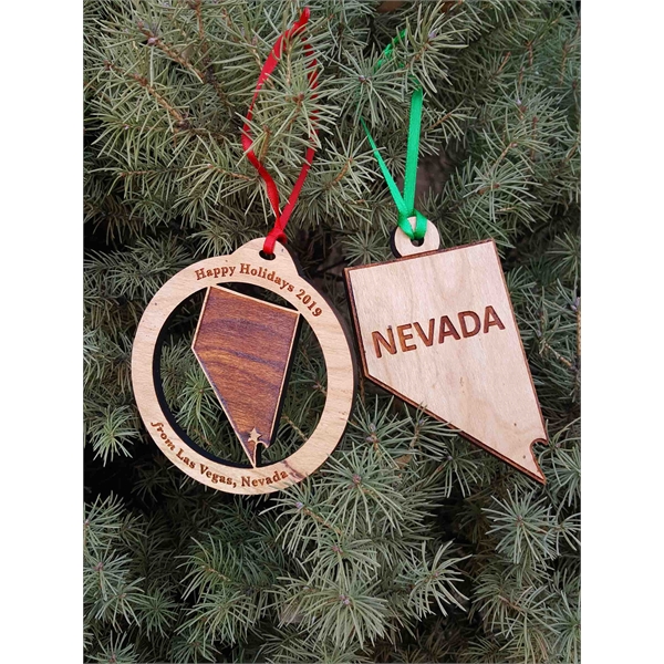 Nevada State Shaped Ornaments, Custom Imprinted With Your Logo!