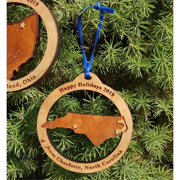 North Carolina State Shaped Ornaments, Custom Imprinted With Your Logo!