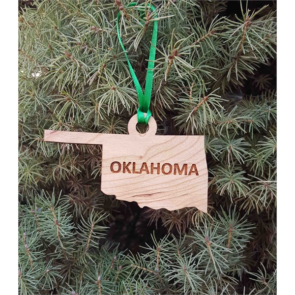Oklahoma State Shaped Ornaments, Custom Imprinted With Your Logo!