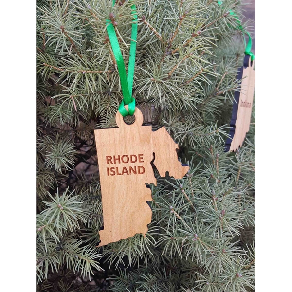 Rhode Island State Shaped Ornaments, Custom Imprinted With Your Logo!
