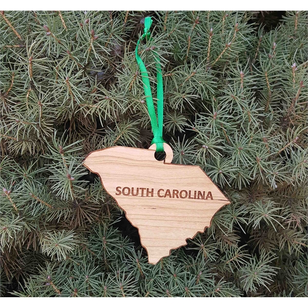 Custom Printed South Carolina State Shaped Ornaments