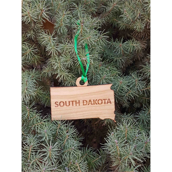 South Dakota State Shaped Ornaments, Custom Imprinted With Your Logo!