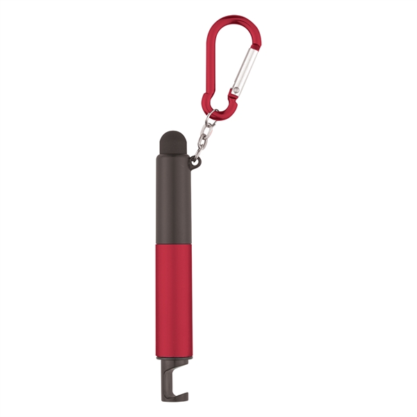 4-in-1 pen with a stylus, light, phone holder, light-up pen, and carabiner attachment, Custom Imprinted With Your Logo!
