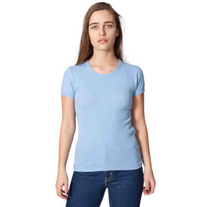 American Apparel Baby Rib Basic S/S T-Shirts For Women, Custom Imprinted With Your Logo!