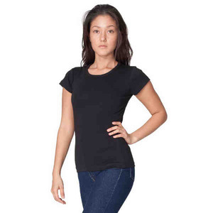 Custom Printed American Apparel Baby Rib Cap Sleeve Shirts For Women