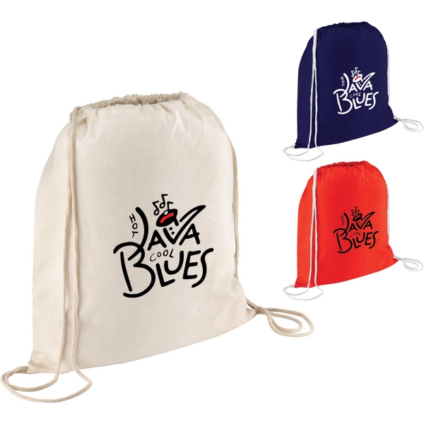 Cotton Twill Drawstring Backpacks, Custom Printed With Your Logo!