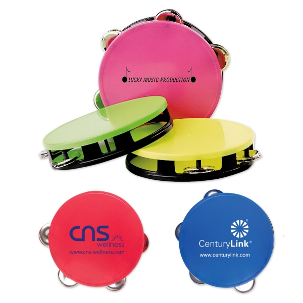 Medium Neon Tambourines, Custom Imprinted With Your Logo!