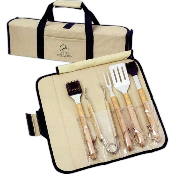 Canadian Manufactured 5 Piece BBQ Sets With Carrying Cases, Custom Made With Your Logo!