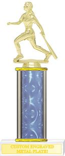 Custom Printed Female Action Batter Baseball Trophies