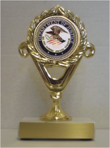 Custom Printed Department of Justice Trophies