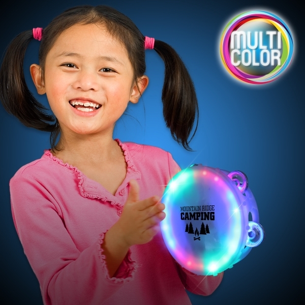 Custom Printed Multicolor Light Up Tambourines