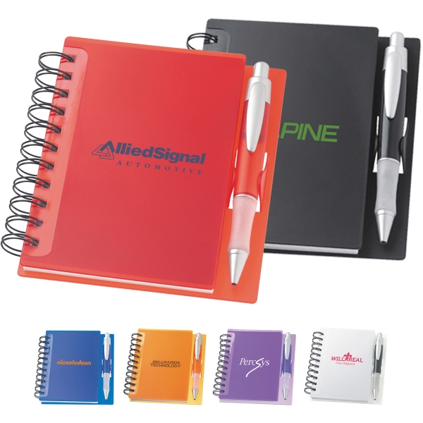 Spiral Hard Plastic Cover Notebooks, Custom Printed With Your Logo!