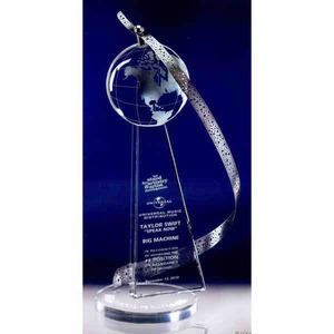 Above And Beyond Stainless Crystal Awards, Custom Decorated With Your Logo!
