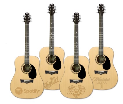 Acoustic Guitars, Laser Engraved With Your Logo!