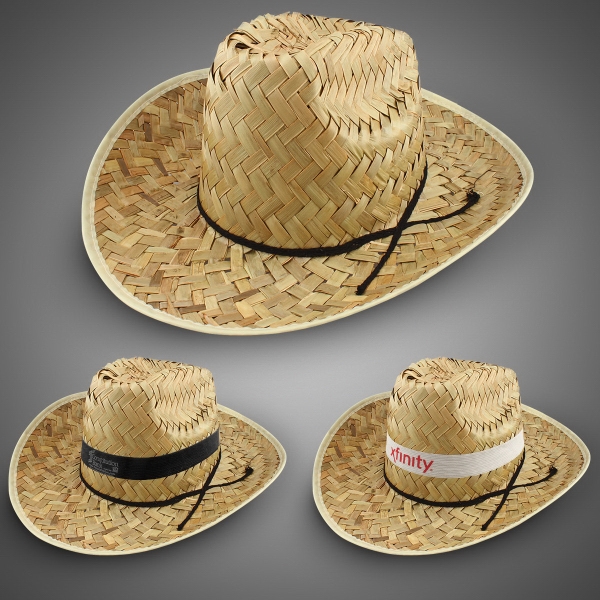Wide Brim Cattleman Cowboy Hats, Custom Printed With Your Logo!