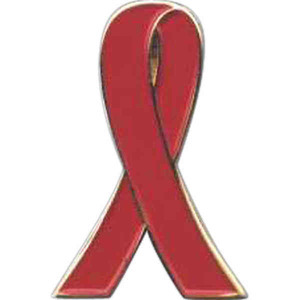 AIDS Awareness Ribbon Pins, Custom Printed With Your Logo!