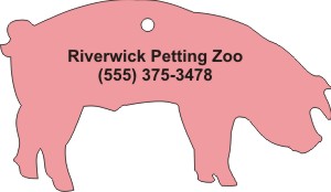 Custom Printed Pig Animal Stock Shape Air Fresheners