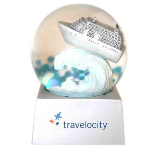 Custom Printed Airplane Shaped Stock Snow Globes