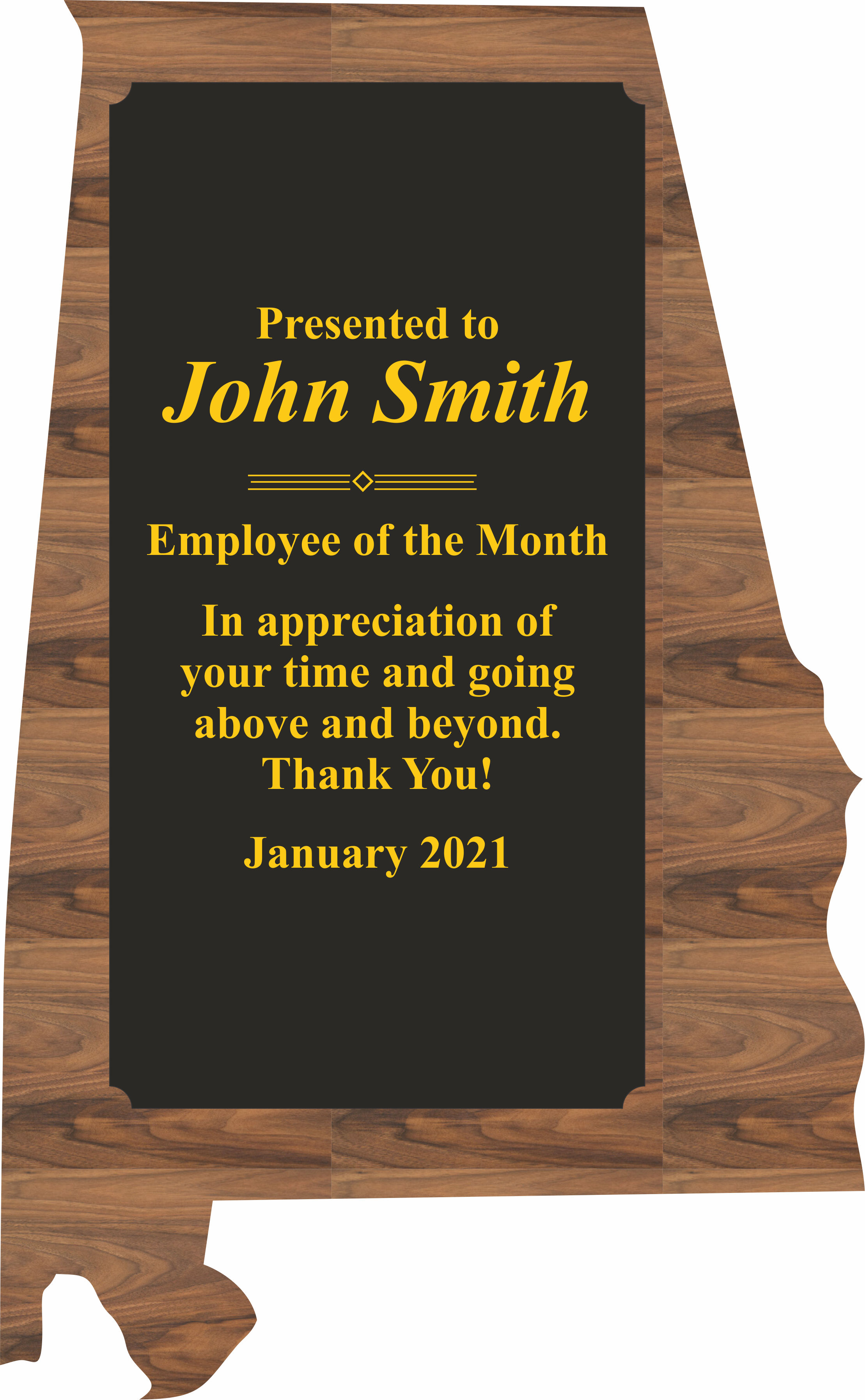 Custom Printed Alabama State Shaped Plaques