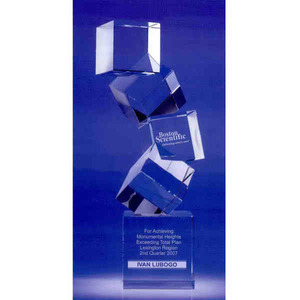 Arabesque Vertical Crystal Awards, Custom Printed With Your Logo!