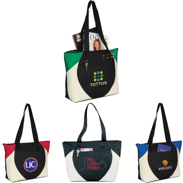 Custom Printed 1 Day Service Tote Bags with Pen Ports