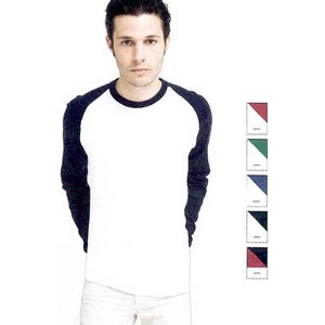 Custom Printed American Apparel Baby Ribbed L/S Ragian Shirts For Men