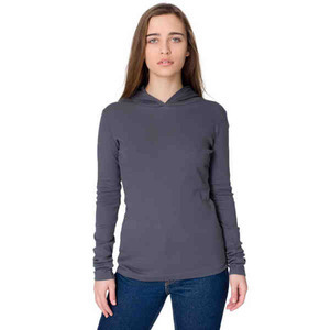 American Apparel Baby Rib L/S Hoodies For Women, Custom Imprinted With Your Logo!