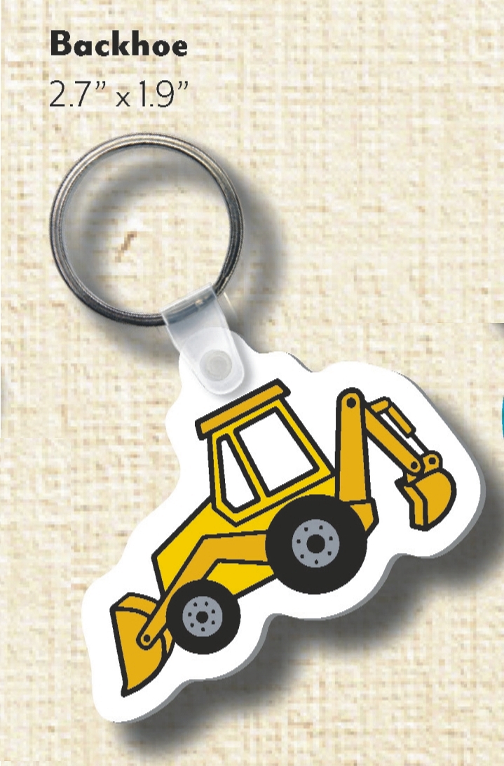 Custom Printed Backhoe Shaped Key Tags