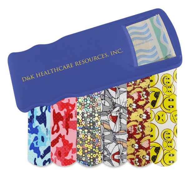 Made in America Bandage Dispensers With Character Bandages, Custom Designed With Your Logo!