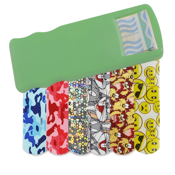 Bandage Dispensers with Pattern Bandages For Under A Dollar, Custom Imprinted With Your Logo!