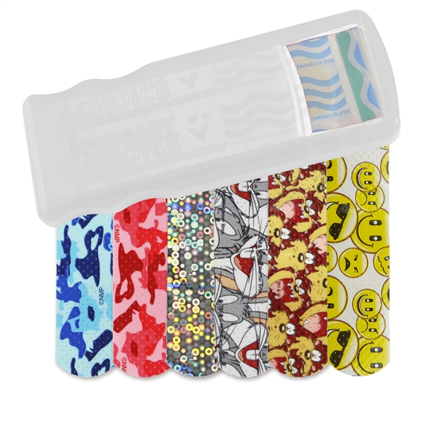 Made in America Bandage Dispensers With Character Bandages, Custom Designed With Your Logo!