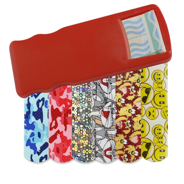 Made in America Bandage Dispensers With Character Bandages, Custom Designed With Your Logo!