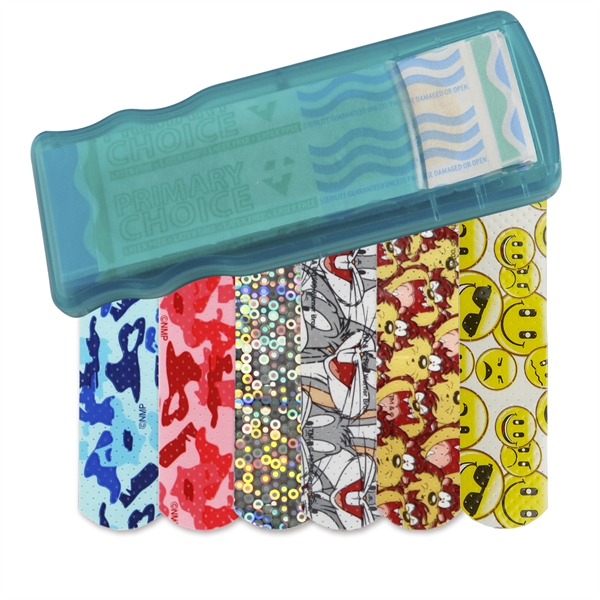 Bandage Dispensers with Pattern Bandages For Under A Dollar, Custom Imprinted With Your Logo!