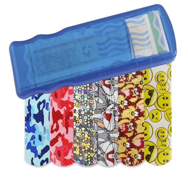 Bandage Dispensers with Pattern Bandages For Under A Dollar, Custom Imprinted With Your Logo!