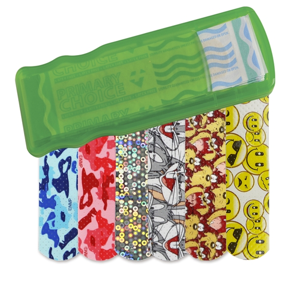 Made in America Bandage Dispensers With Character Bandages, Custom Designed With Your Logo!