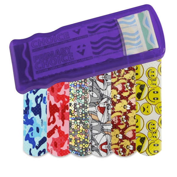 Bandage Dispensers with Pattern Bandages For Under A Dollar, Custom Imprinted With Your Logo!