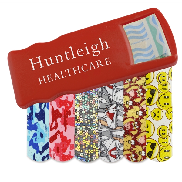 Made in America Bandage Dispensers With Character Bandages, Custom Designed With Your Logo!